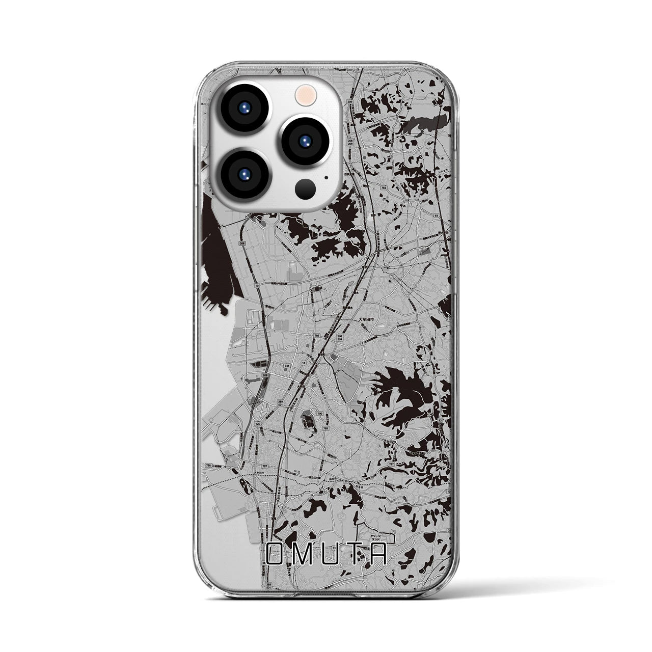 【大牟田(福岡県)】地図柄iPhoneケース(クリアタイプ)
