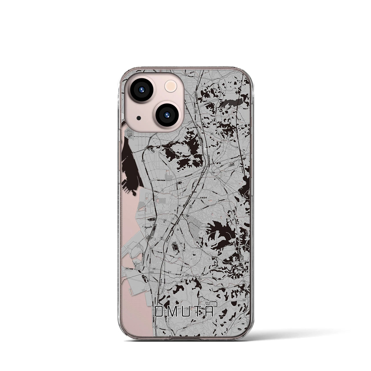 【大牟田(福岡県)】地図柄iPhoneケース(クリアタイプ)