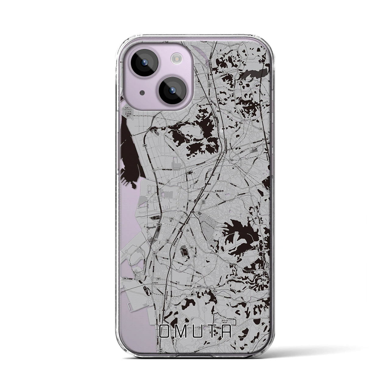 【大牟田(福岡県)】地図柄iPhoneケース(クリアタイプ)