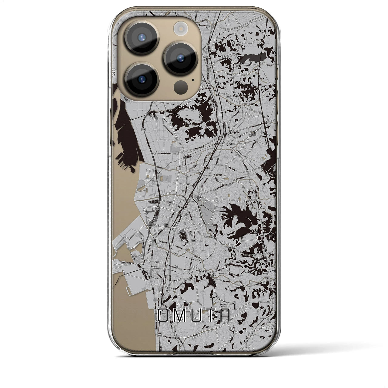 【大牟田(福岡県)】地図柄iPhoneケース(クリアタイプ)
