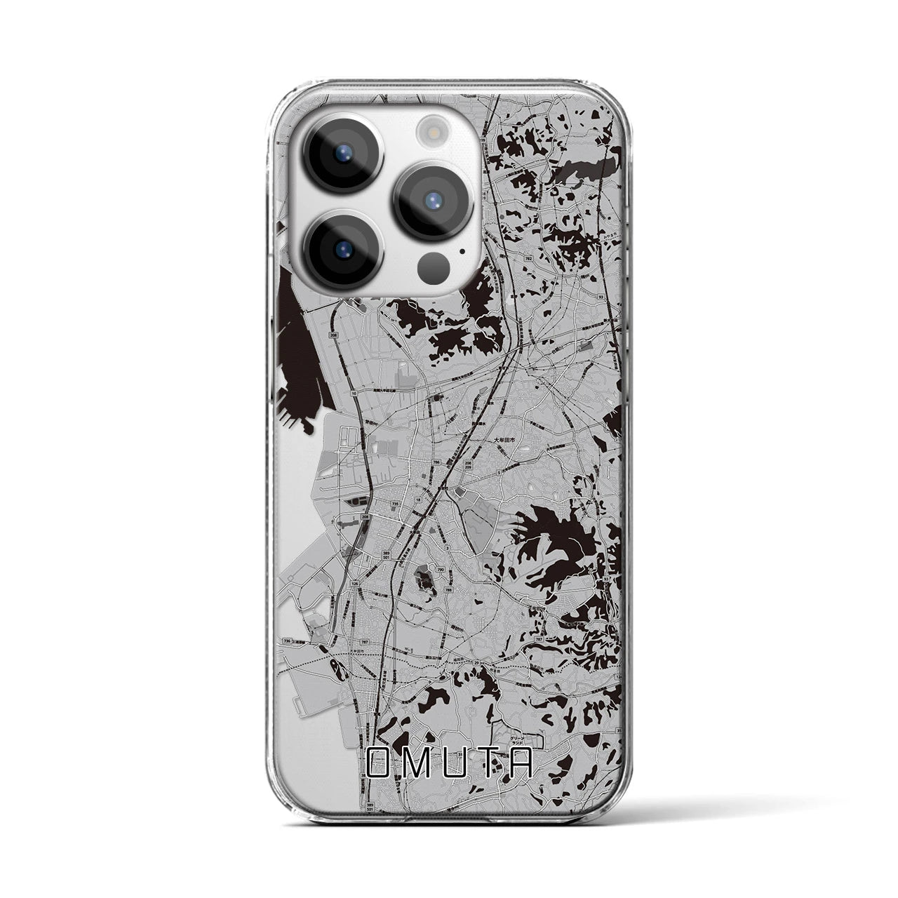 【大牟田(福岡県)】地図柄iPhoneケース(クリアタイプ)