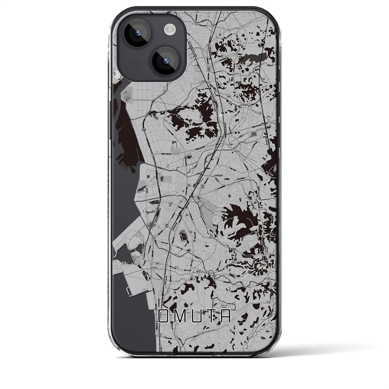 【大牟田(福岡県)】地図柄iPhoneケース(クリアタイプ)
