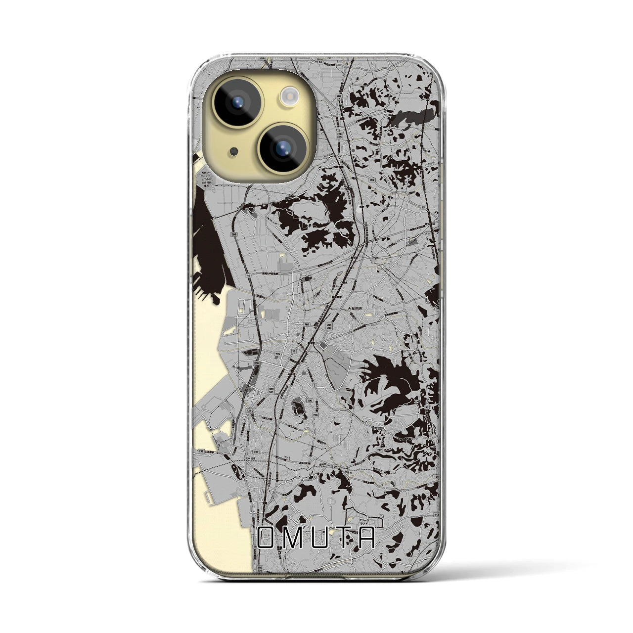 【大牟田(福岡県)】地図柄iPhoneケース(クリアタイプ)