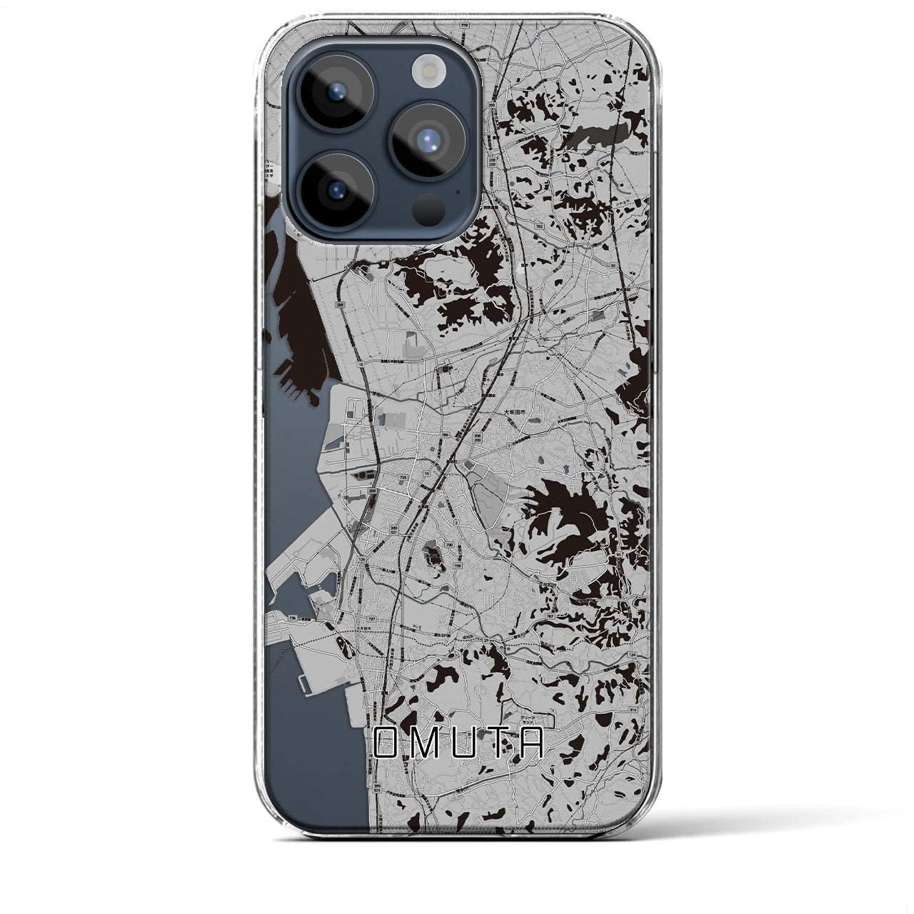 【大牟田(福岡県)】地図柄iPhoneケース(クリアタイプ)