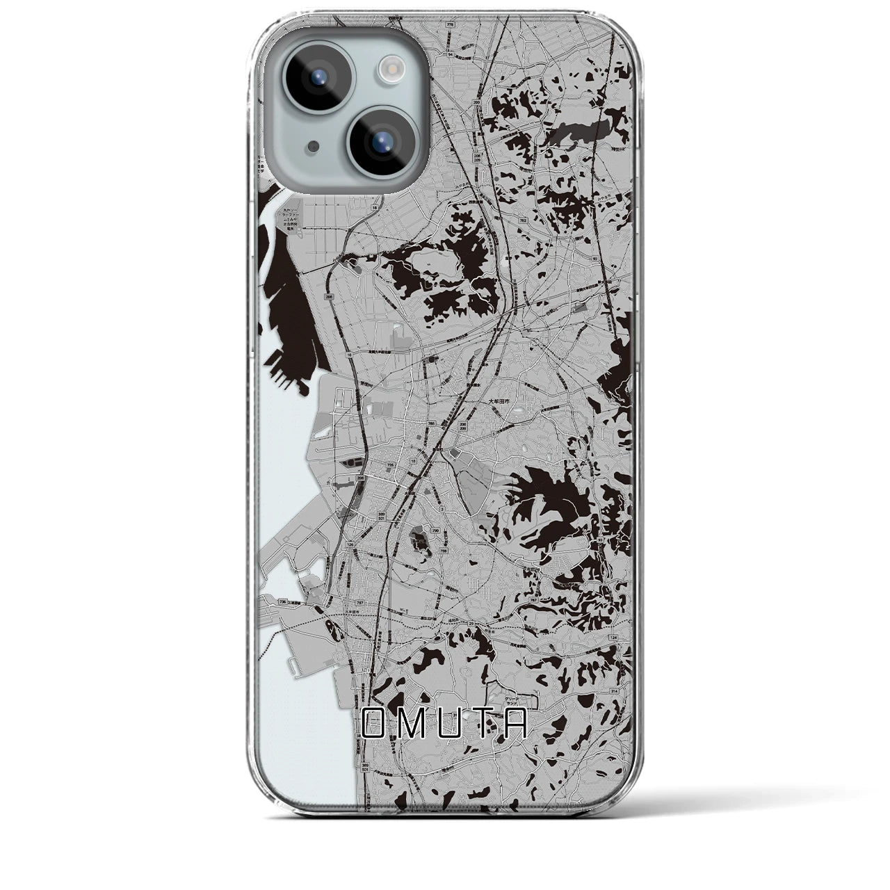 【大牟田(福岡県)】地図柄iPhoneケース(クリアタイプ)