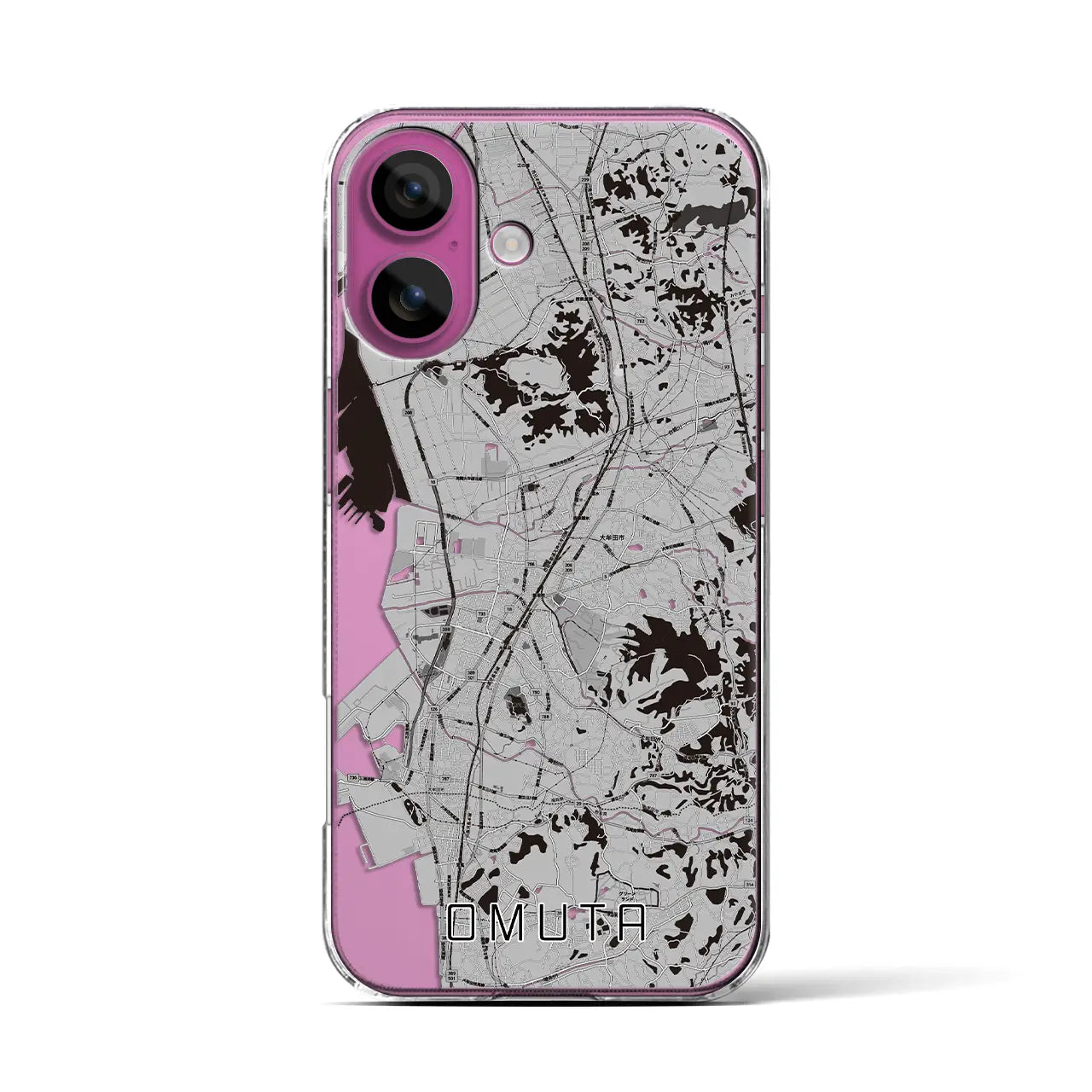 【大牟田(福岡県)】地図柄iPhoneケース(クリアタイプ)