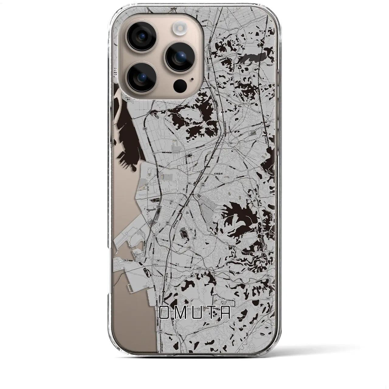 【大牟田(福岡県)】地図柄iPhoneケース(クリアタイプ)