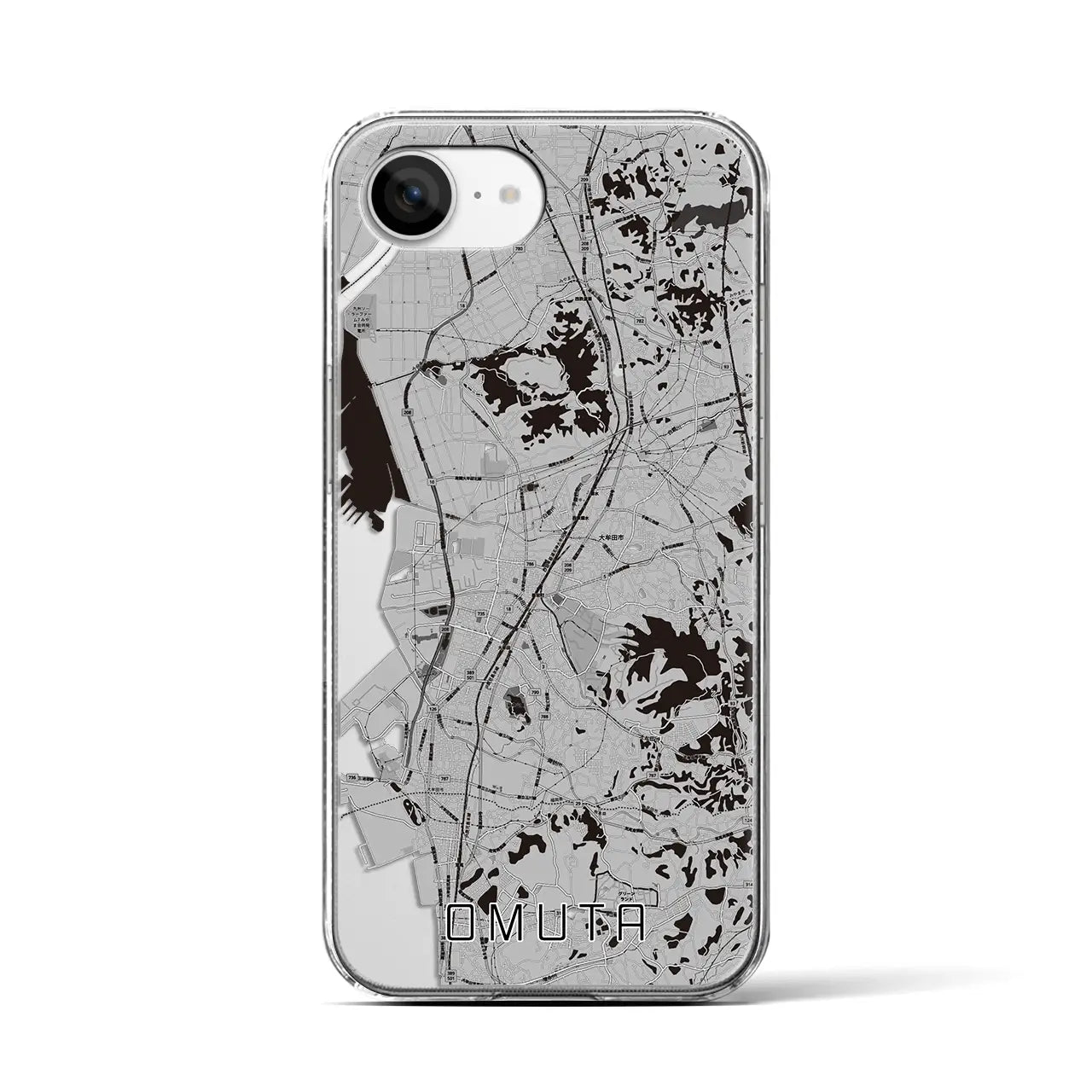 【大牟田(福岡県)】地図柄iPhoneケース(クリアタイプ)