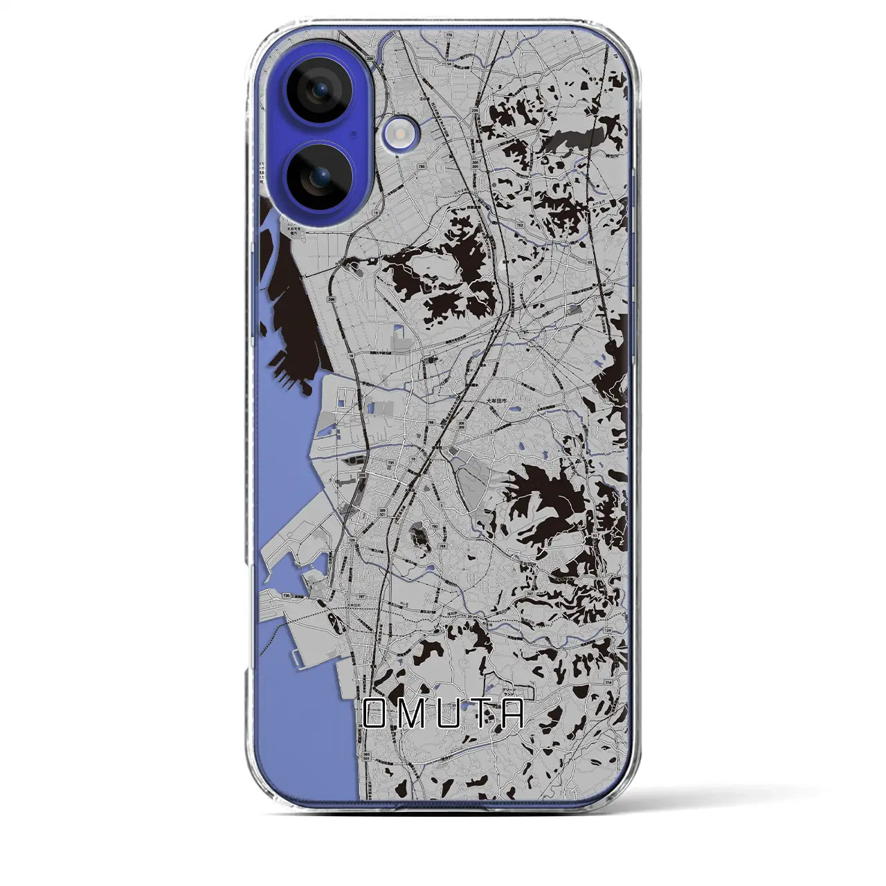 【大牟田(福岡県)】地図柄iPhoneケース(クリアタイプ)