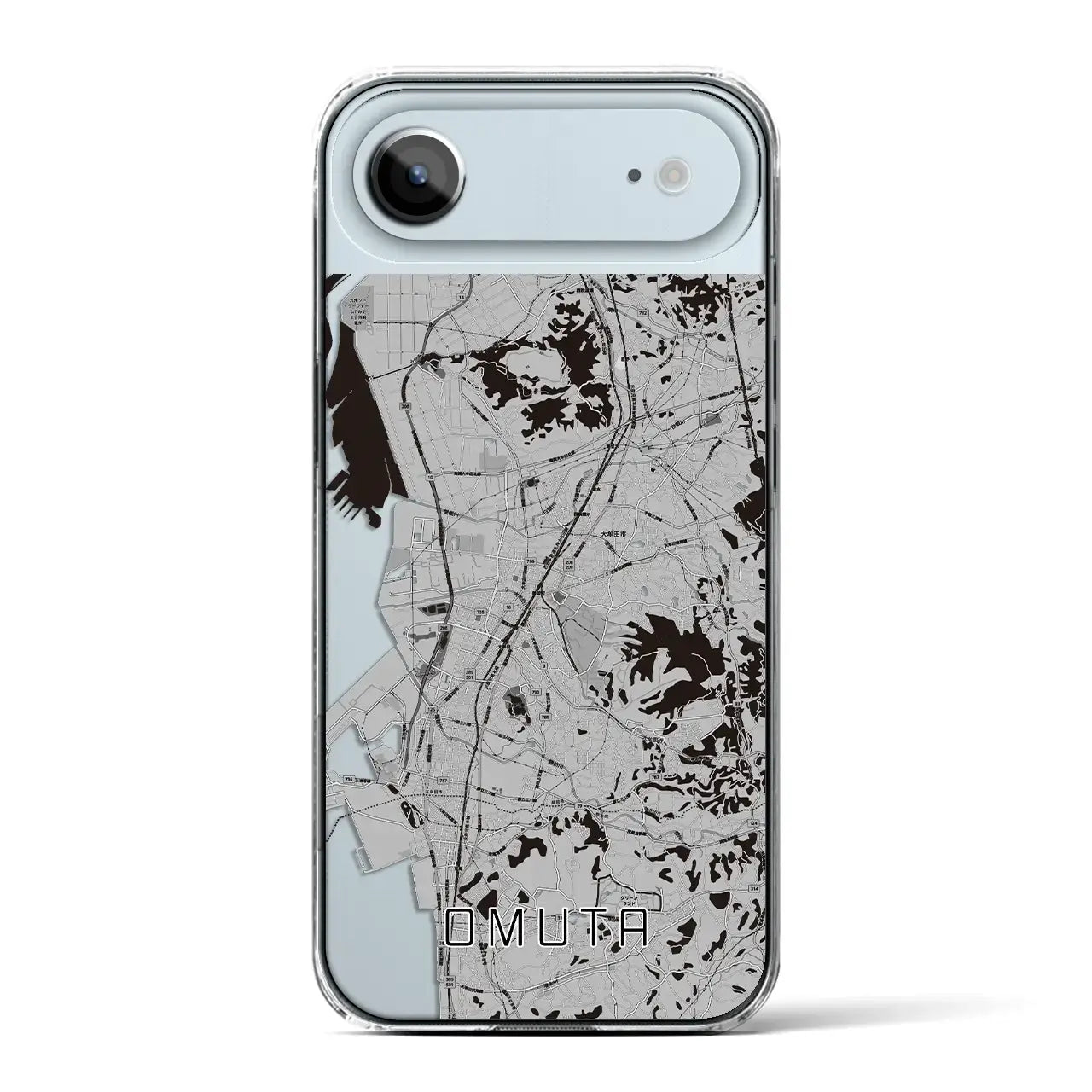 【大牟田(福岡県)】地図柄iPhoneケース(クリアタイプ)