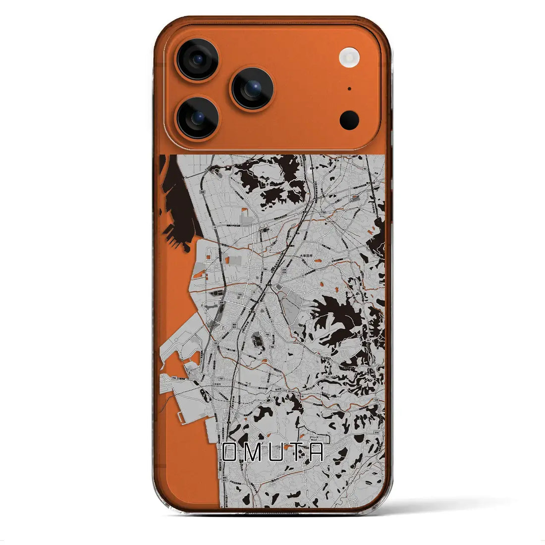 【大牟田(福岡県)】地図柄iPhoneケース(クリアタイプ)