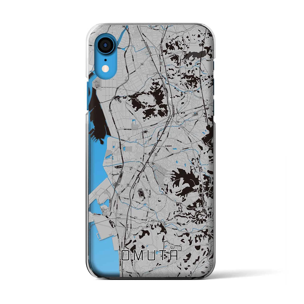 【大牟田(福岡県)】地図柄iPhoneケース(クリアタイプ)