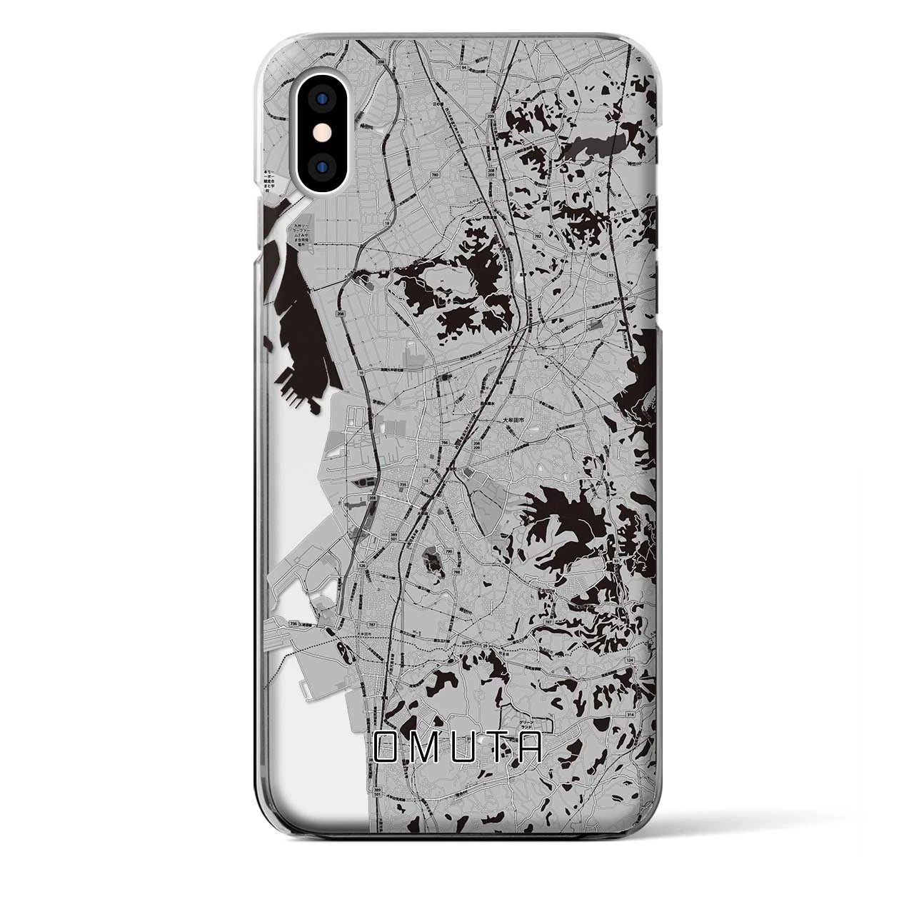 【大牟田(福岡県)】地図柄iPhoneケース(クリアタイプ)