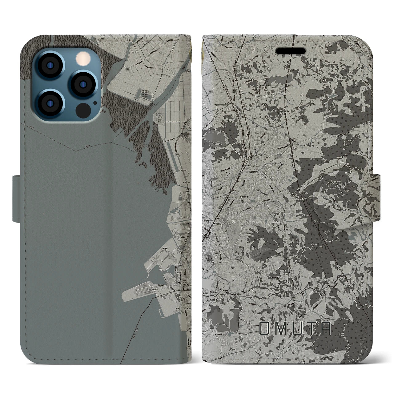 【大牟田(福岡県)】地図柄iPhoneケース(手帳タイプ)