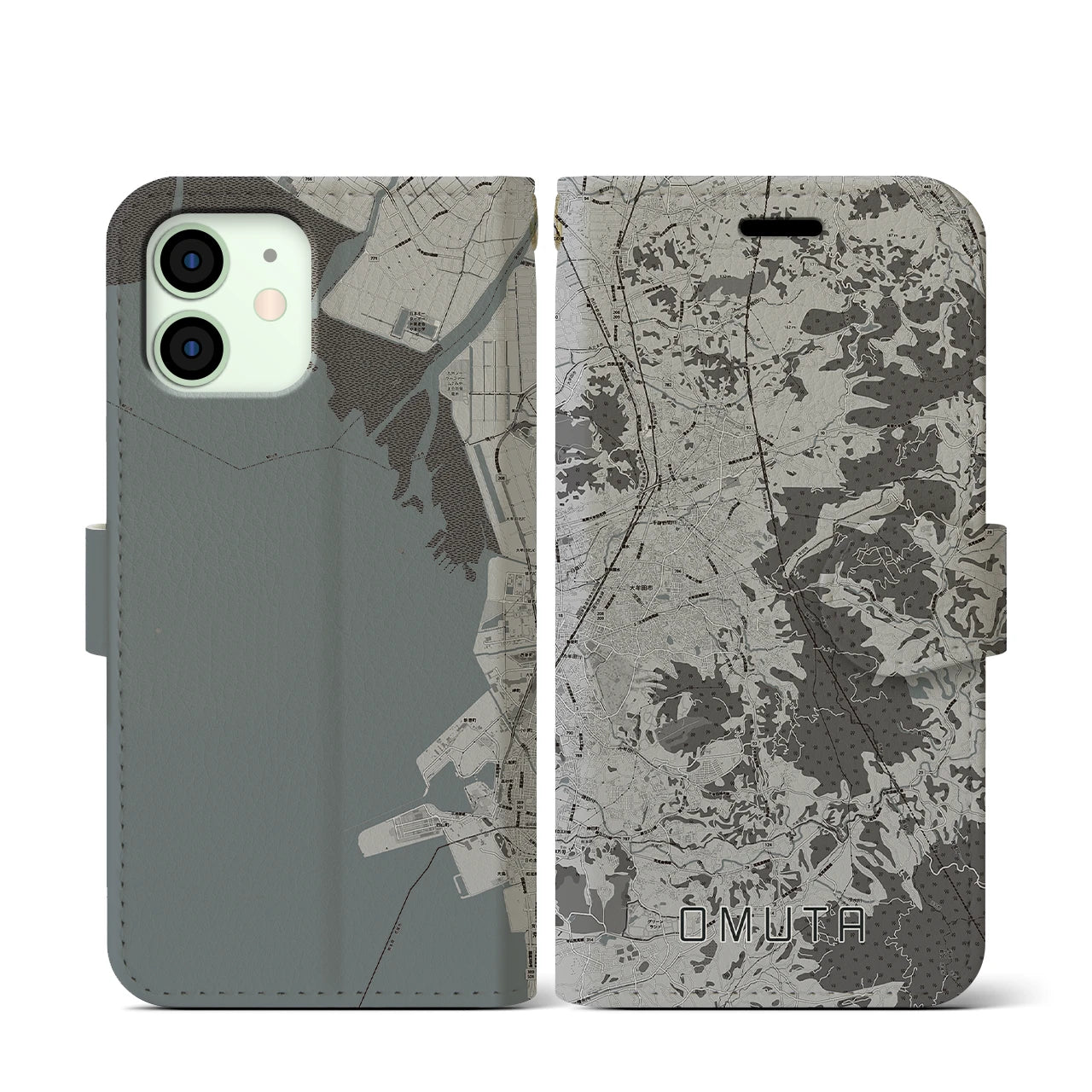 【大牟田(福岡県)】地図柄iPhoneケース(手帳タイプ)