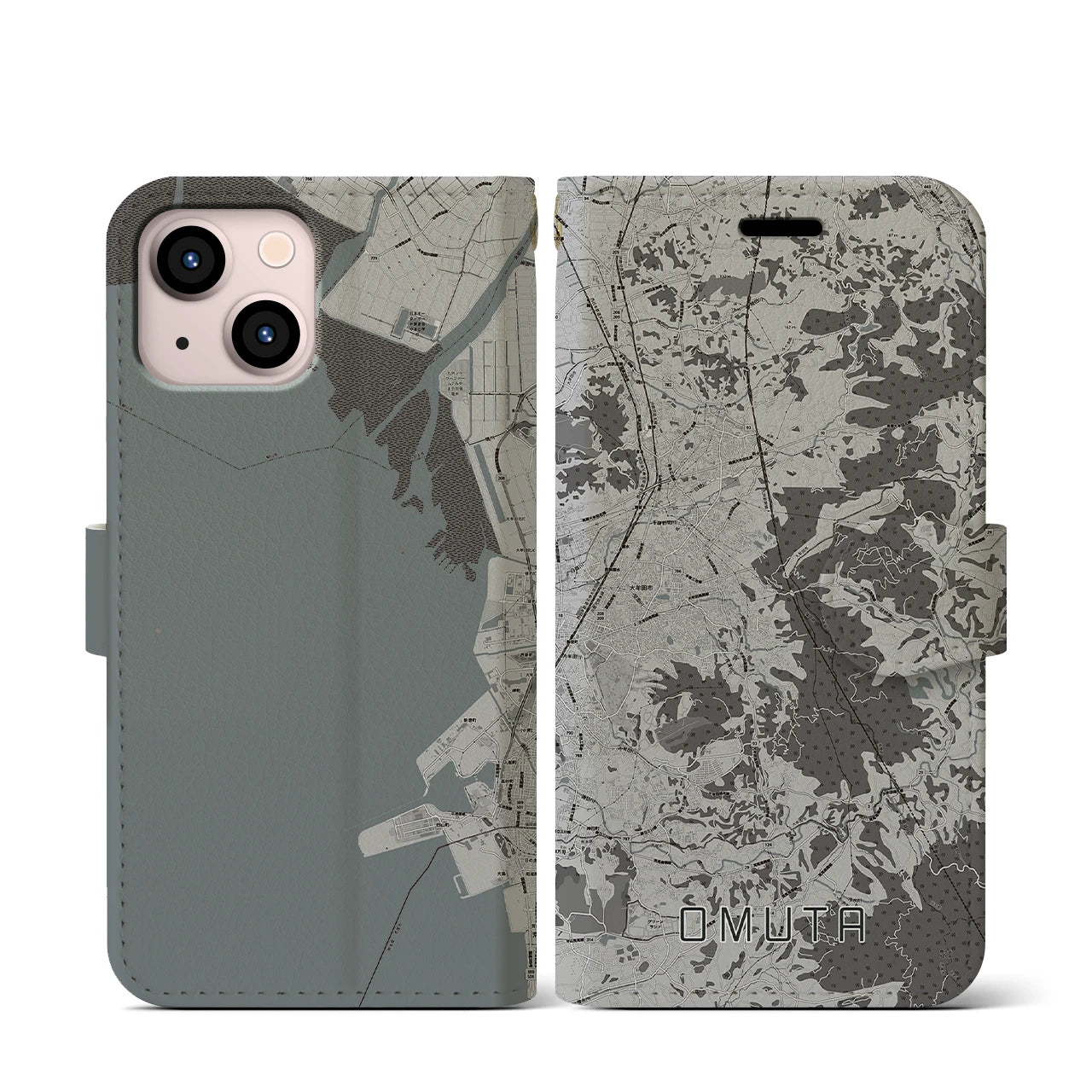 【大牟田(福岡県)】地図柄iPhoneケース(手帳タイプ)