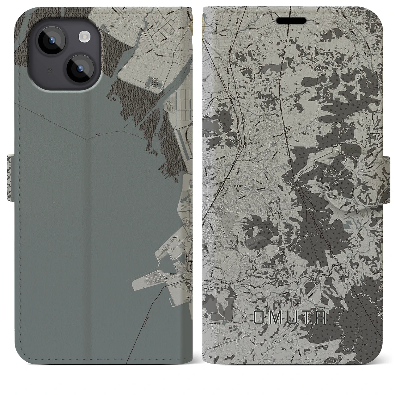 【大牟田(福岡県)】地図柄iPhoneケース(手帳タイプ)