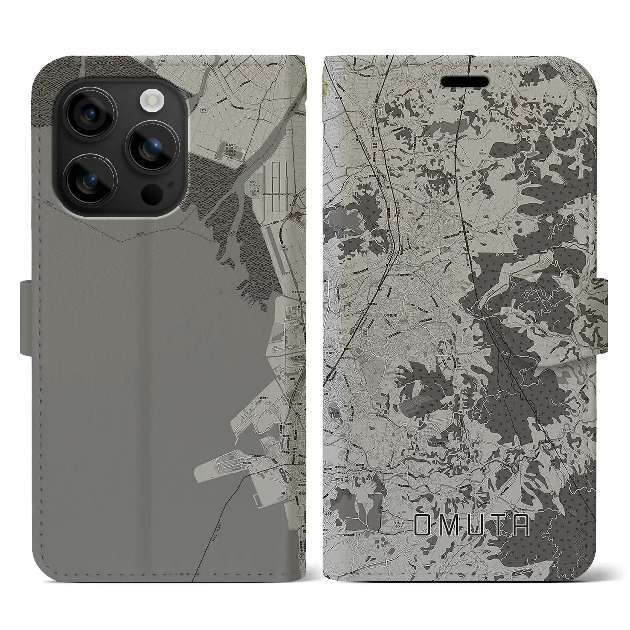 【大牟田(福岡県)】地図柄iPhoneケース(手帳タイプ)