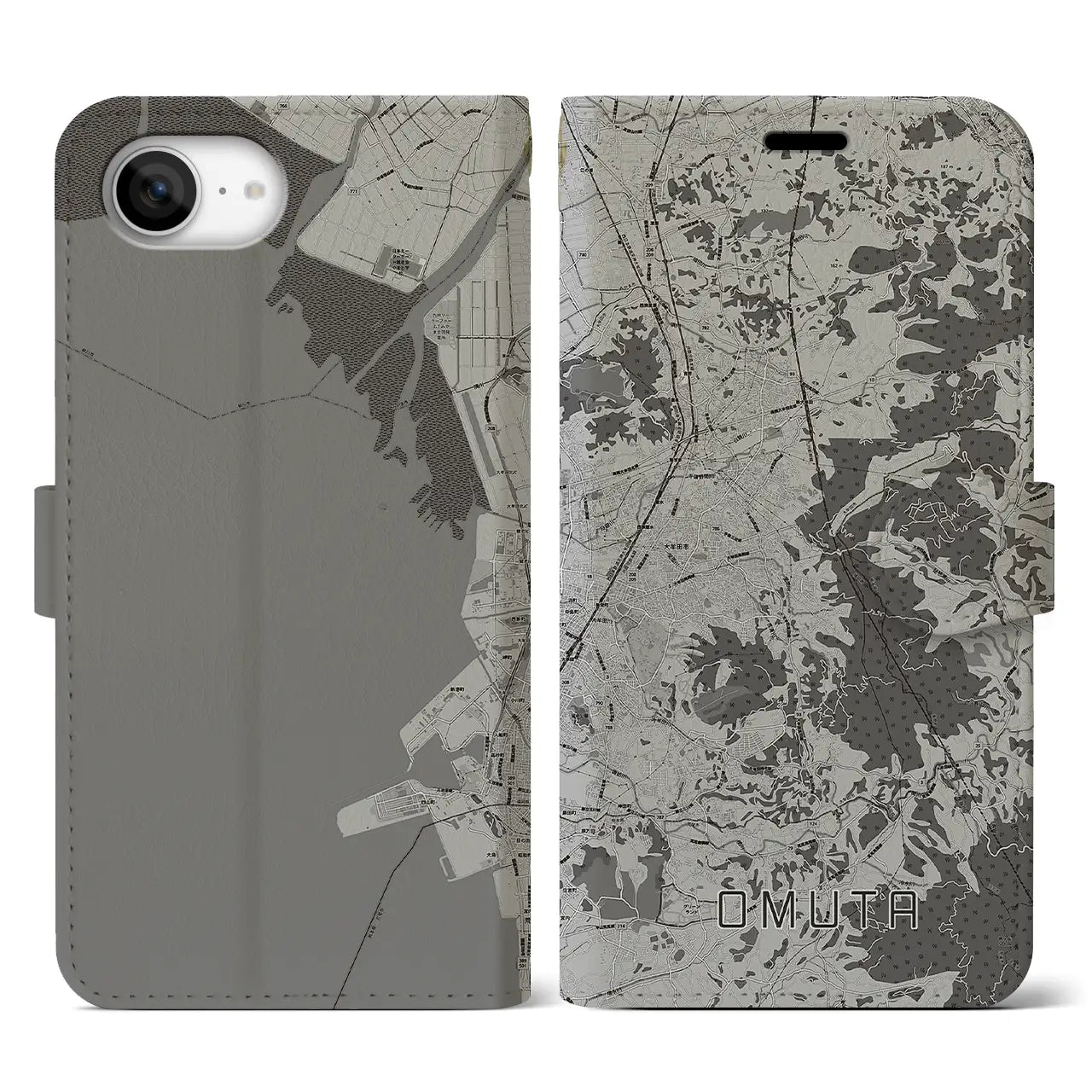 【大牟田(福岡県)】地図柄iPhoneケース(手帳タイプ)