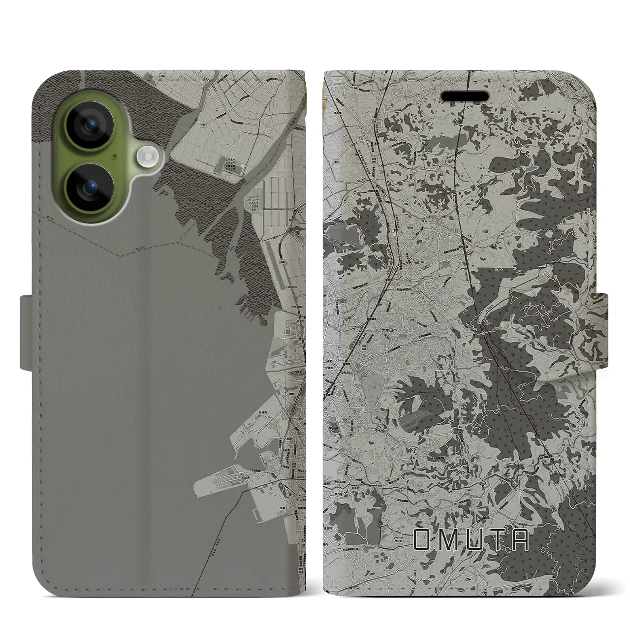 【大牟田(福岡県)】地図柄iPhoneケース(手帳タイプ)