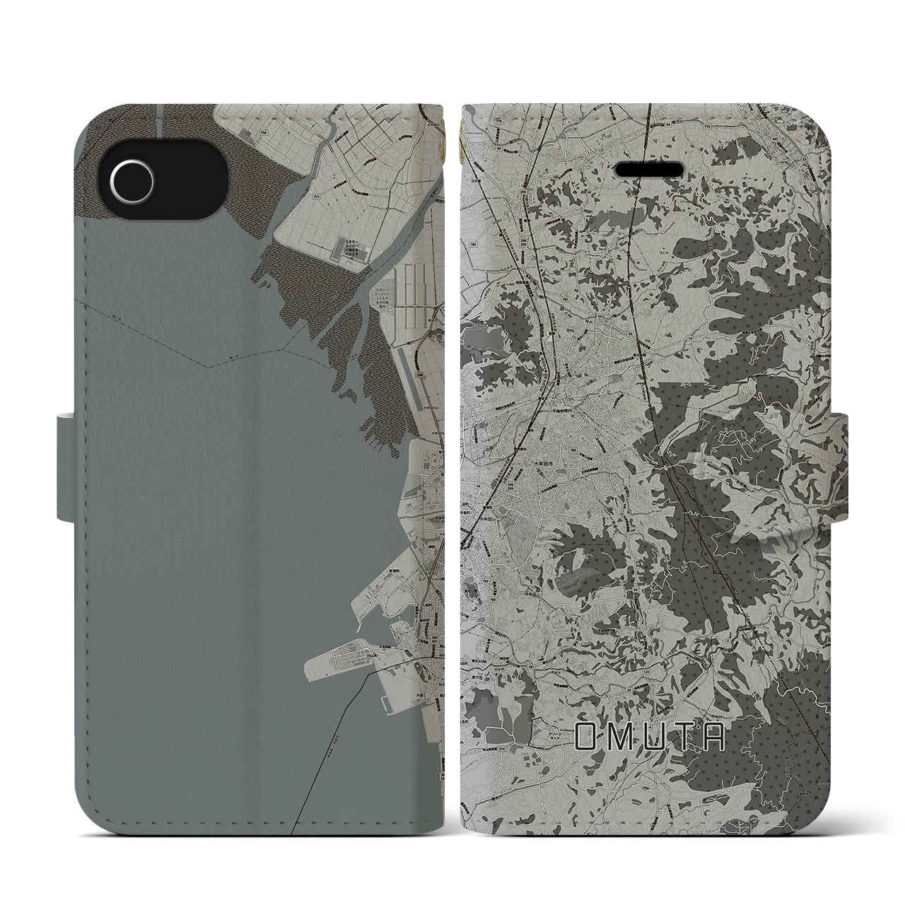 【大牟田(福岡県)】地図柄iPhoneケース(手帳タイプ)