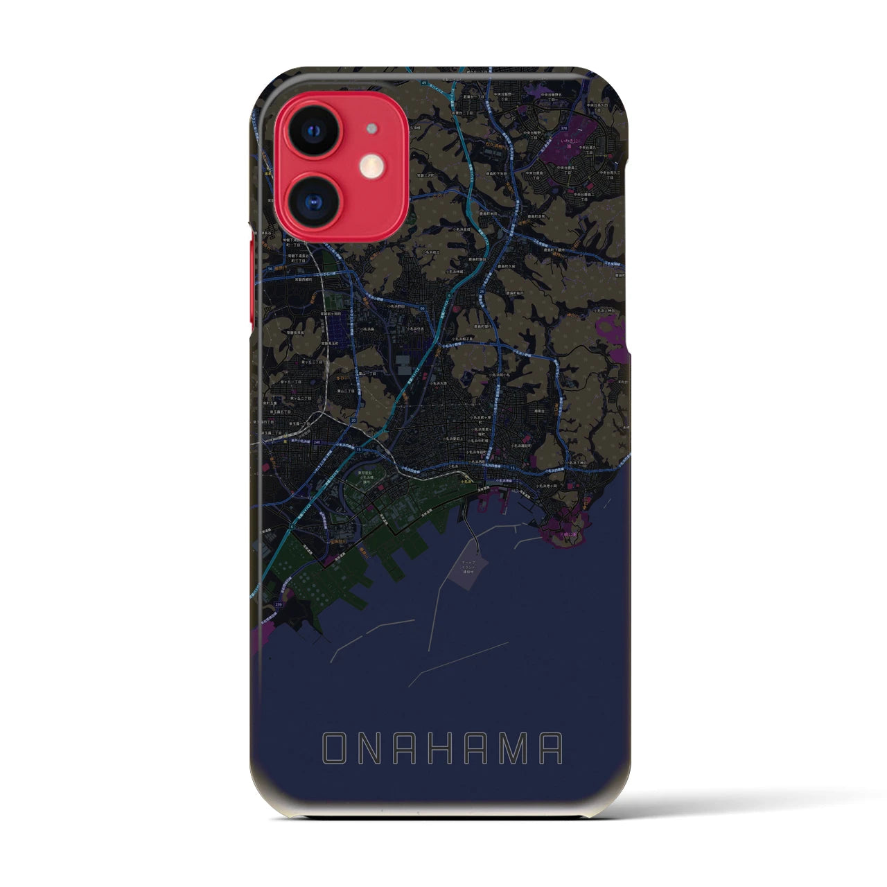 【小名浜(福島県)】地図柄iPhoneケース(バックカバータイプ)