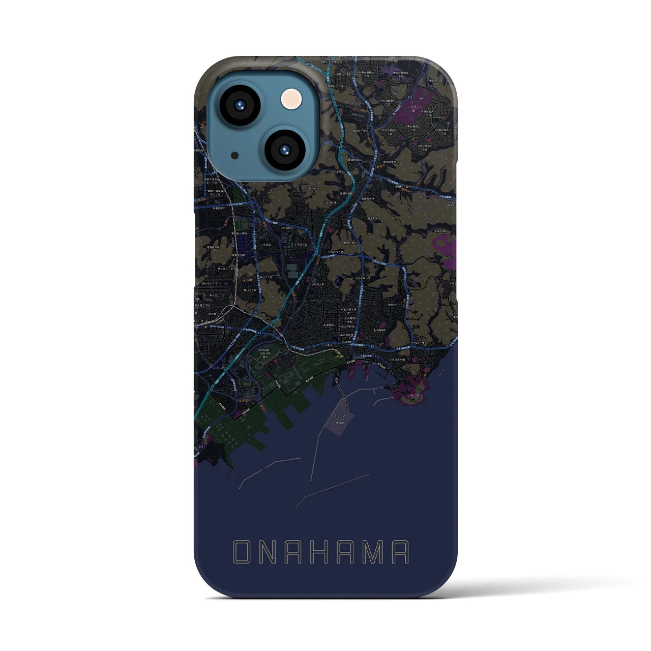【小名浜(福島県)】地図柄iPhoneケース(バックカバータイプ)