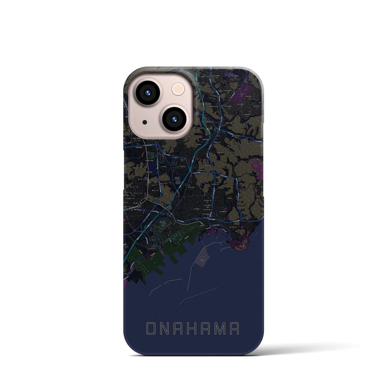 【小名浜(福島県)】地図柄iPhoneケース(バックカバータイプ)