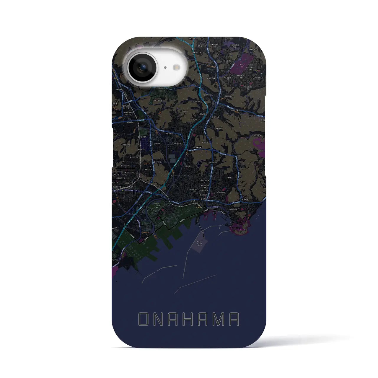 【小名浜(福島県)】地図柄iPhoneケース(バックカバータイプ)