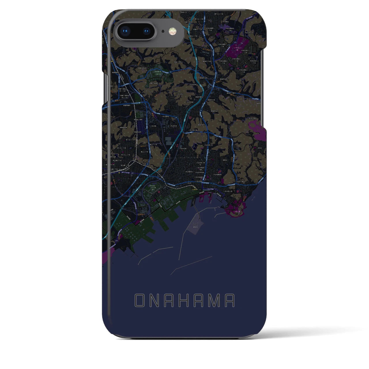 【小名浜(福島県)】地図柄iPhoneケース(バックカバータイプ)