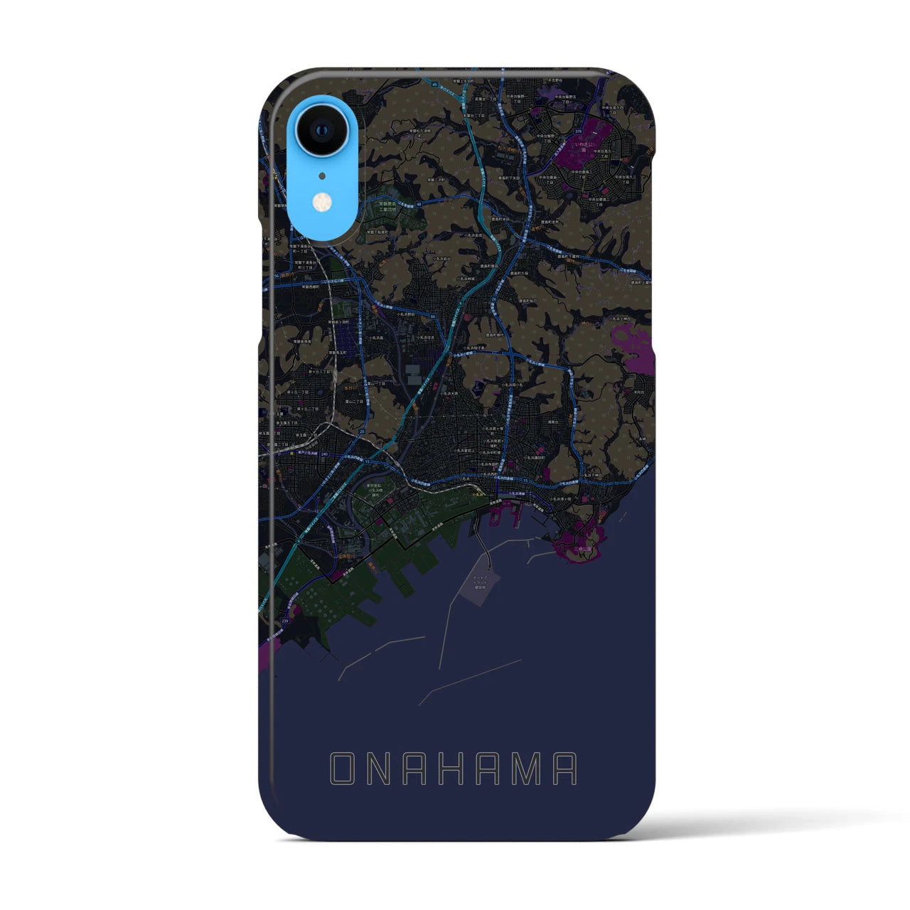 【小名浜(福島県)】地図柄iPhoneケース(バックカバータイプ)