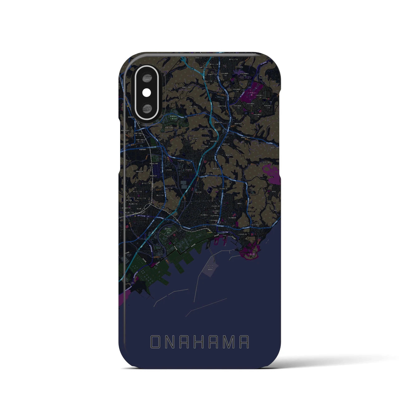 【小名浜(福島県)】地図柄iPhoneケース(バックカバータイプ)