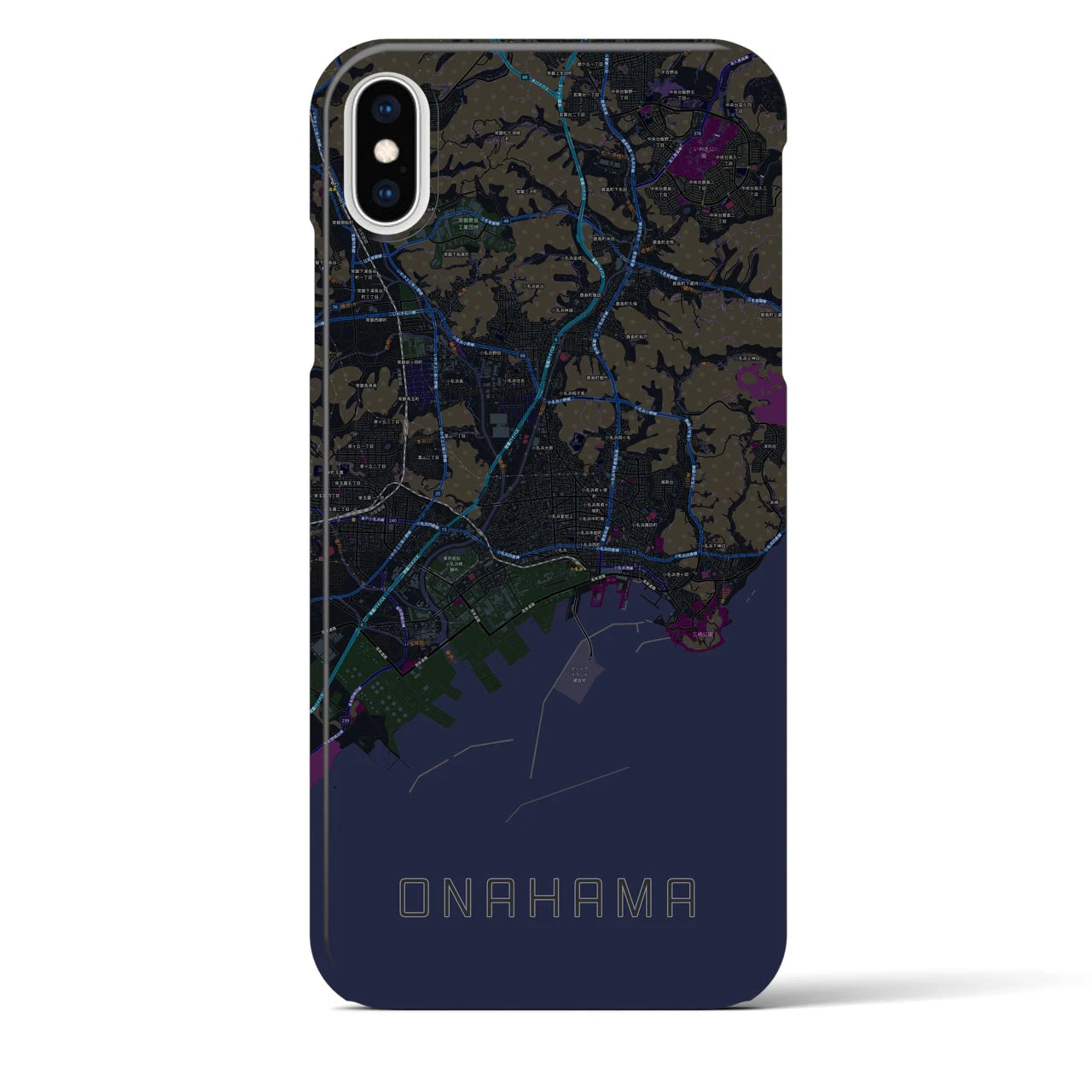 【小名浜(福島県)】地図柄iPhoneケース(バックカバータイプ)