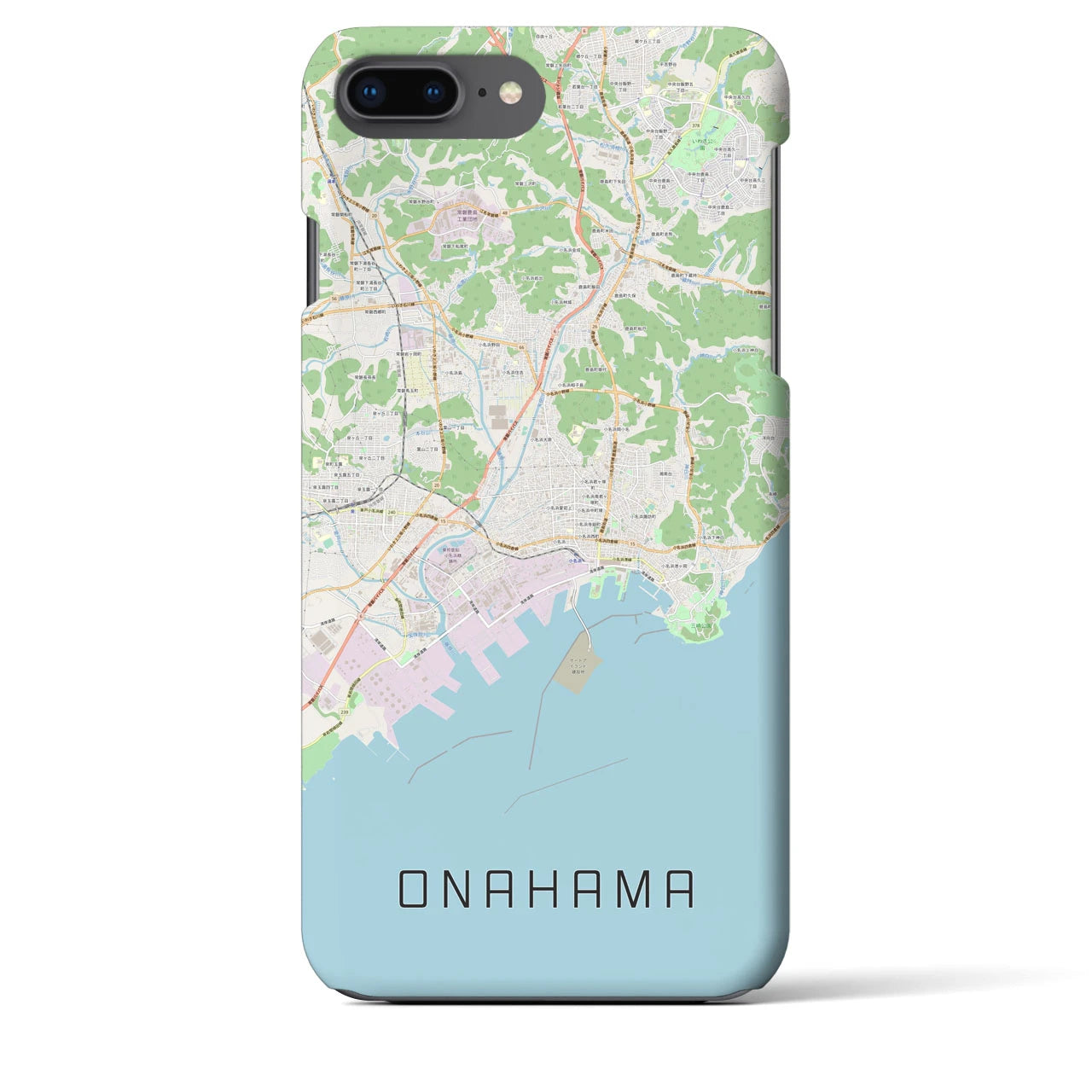 【小名浜(福島県)】地図柄iPhoneケース(バックカバータイプ)