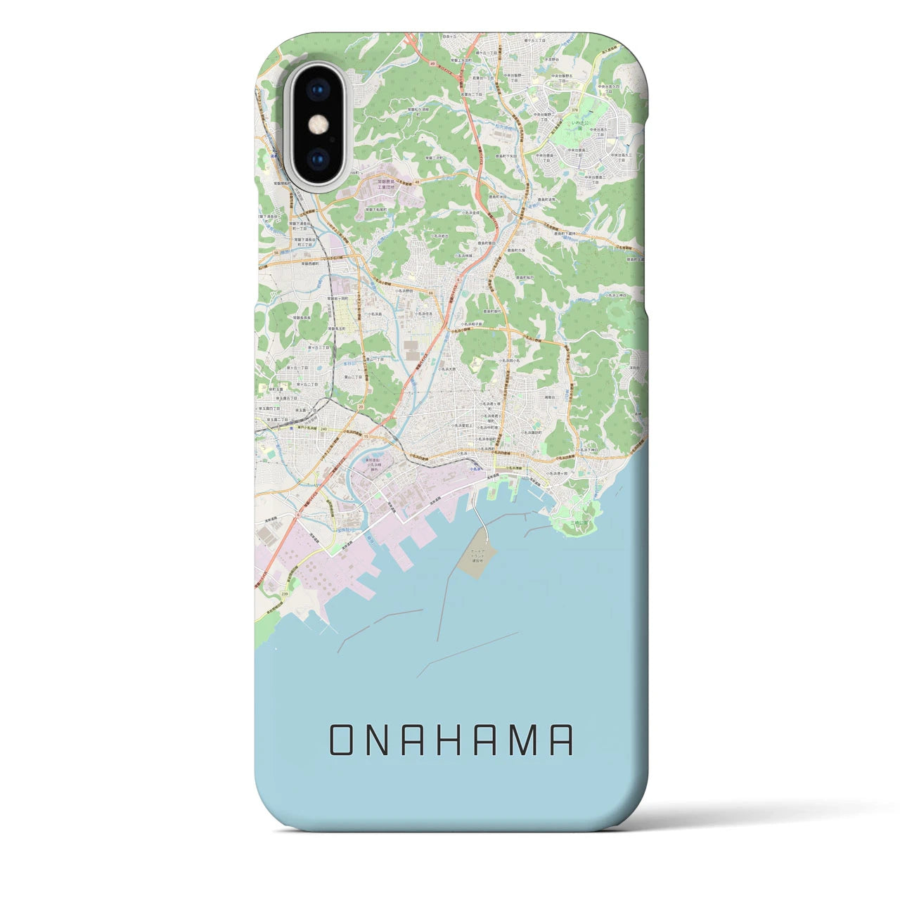 【小名浜(福島県)】地図柄iPhoneケース(バックカバータイプ)