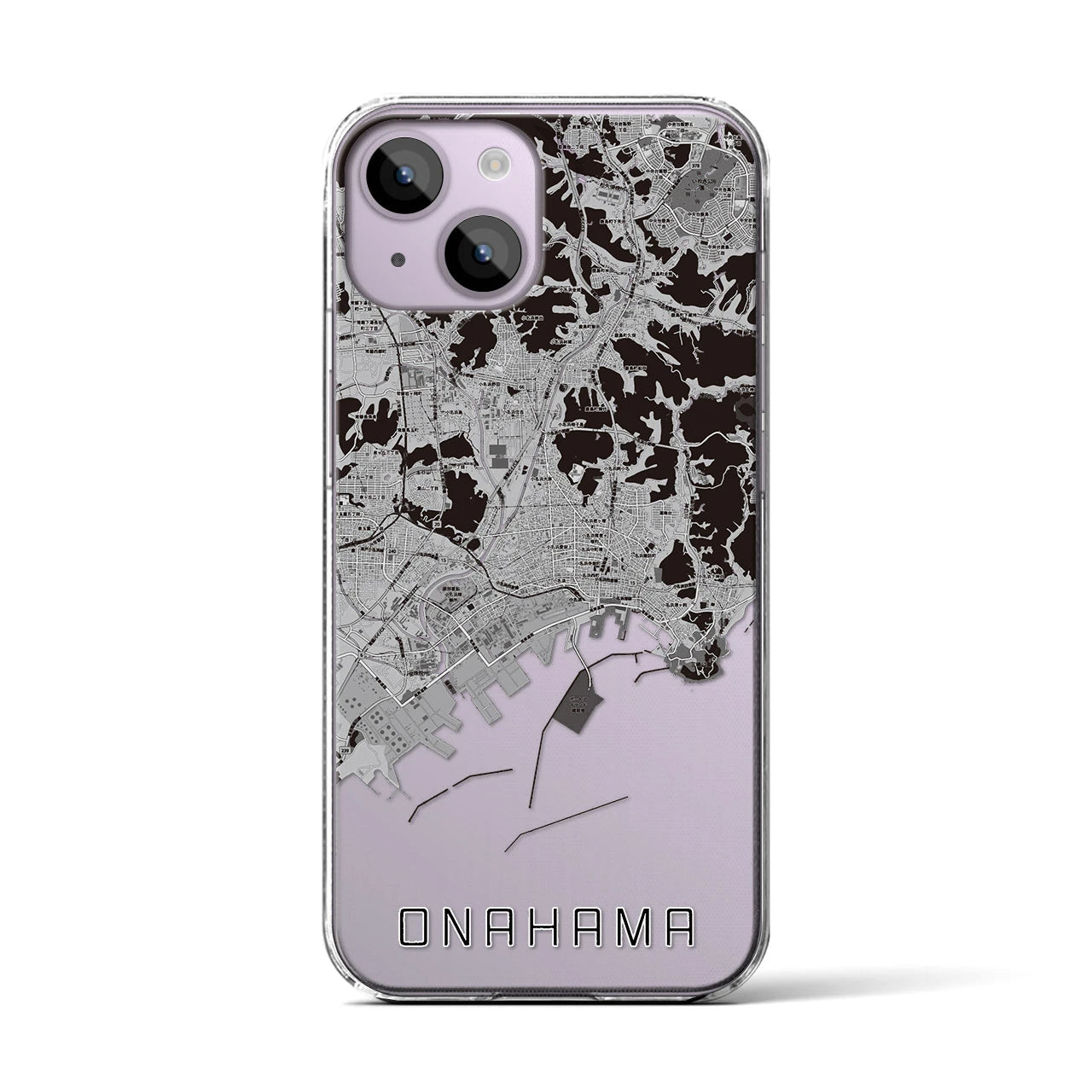 【小名浜(福島県)】地図柄iPhoneケース(クリアタイプ)