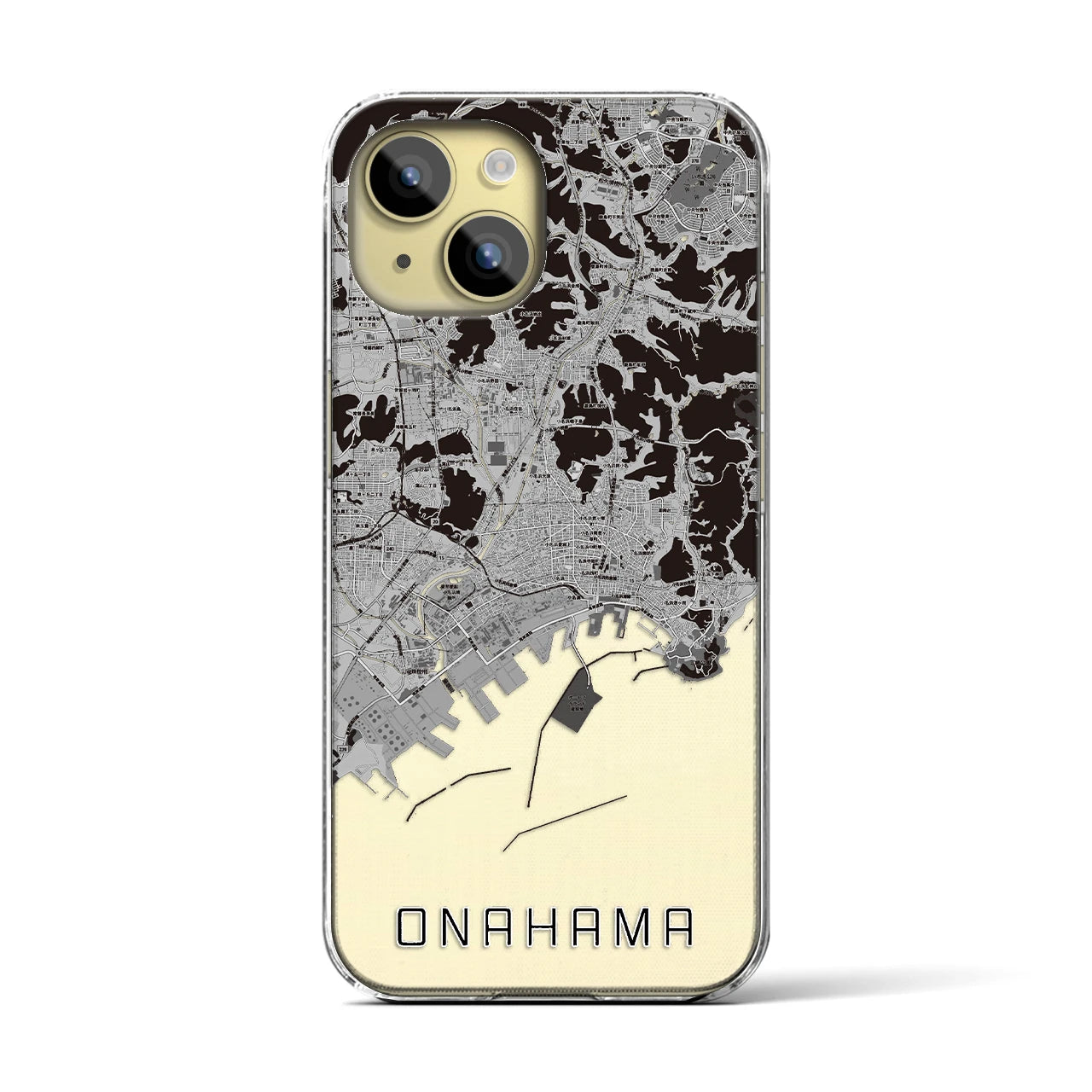 【小名浜(福島県)】地図柄iPhoneケース(クリアタイプ)