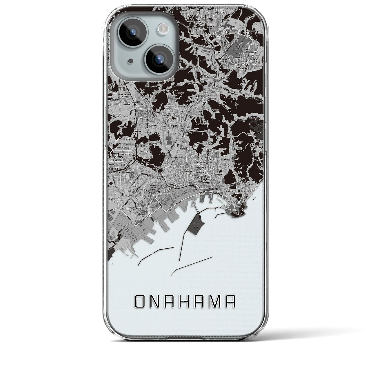 【小名浜(福島県)】地図柄iPhoneケース(クリアタイプ)