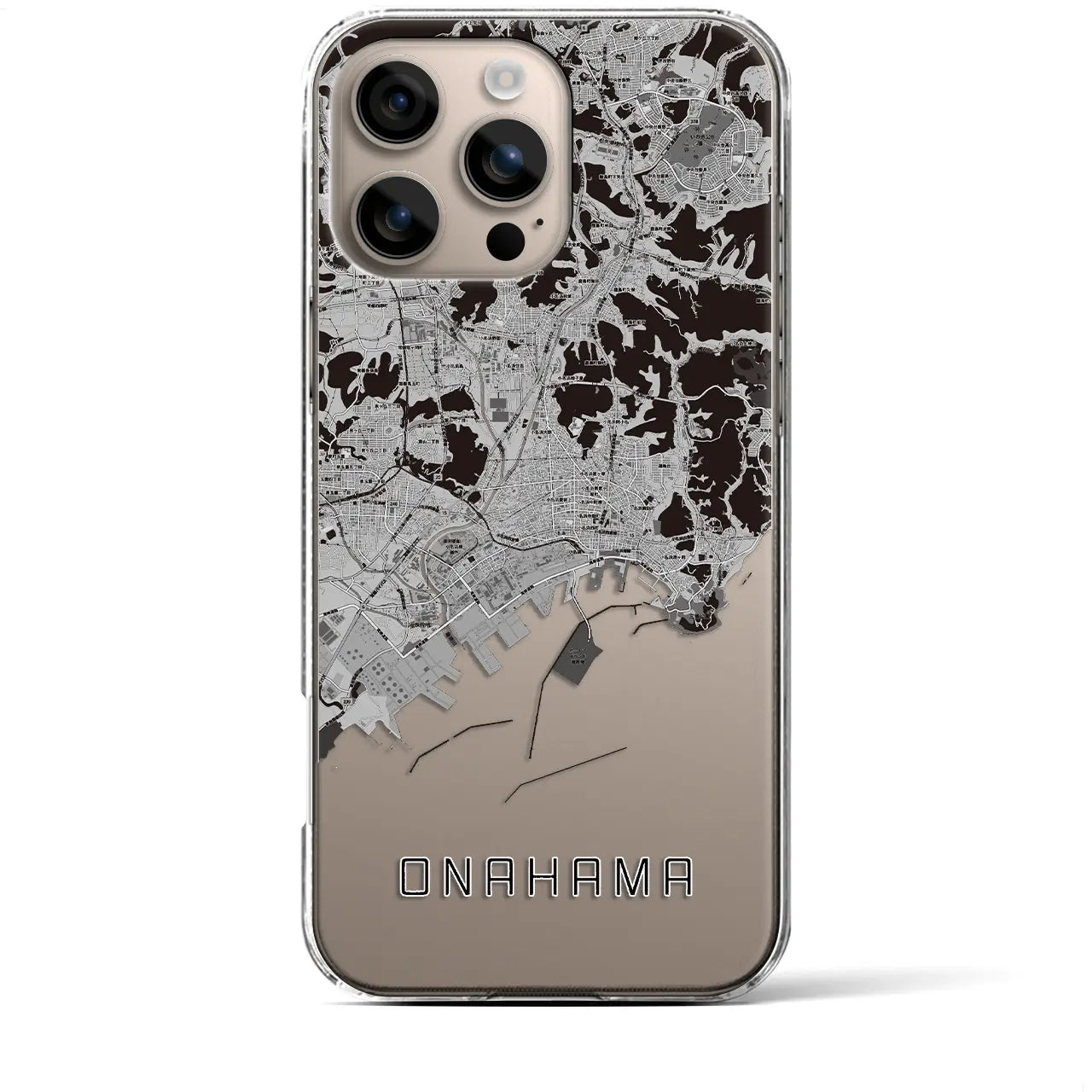 【小名浜(福島県)】地図柄iPhoneケース(クリアタイプ)