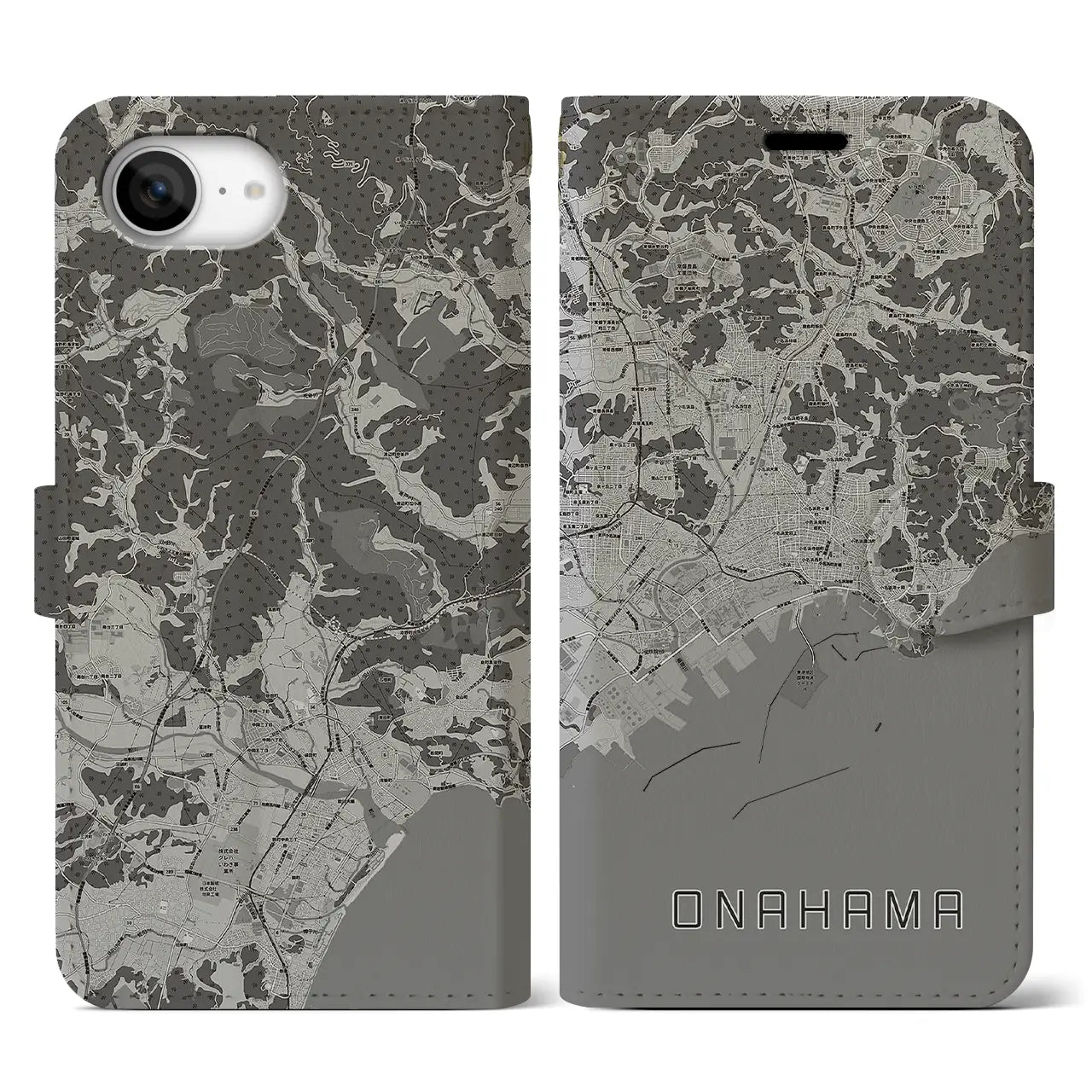 【小名浜(福島県)】地図柄iPhoneケース(手帳タイプ)