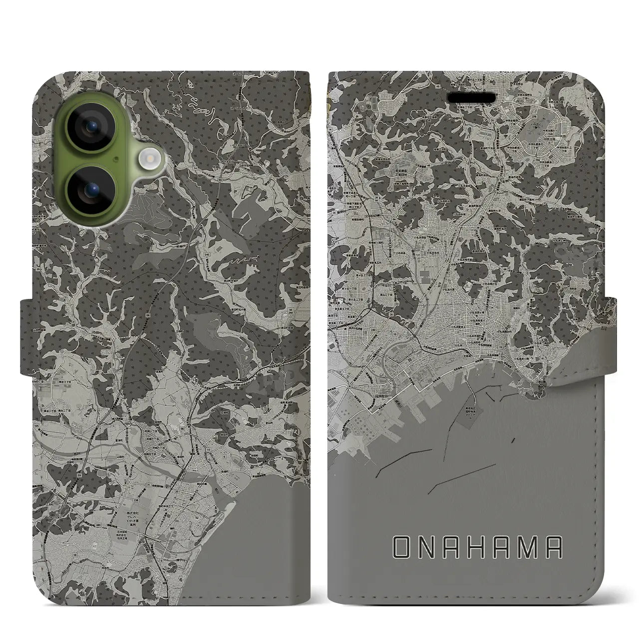 【小名浜(福島県)】地図柄iPhoneケース(手帳タイプ)