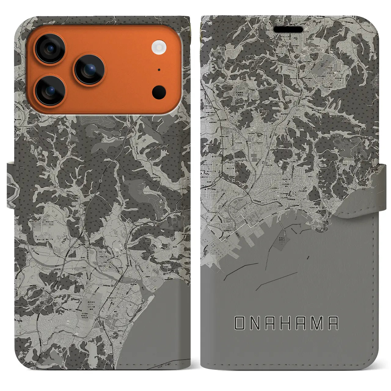 【小名浜(福島県)】地図柄iPhoneケース(手帳タイプ)