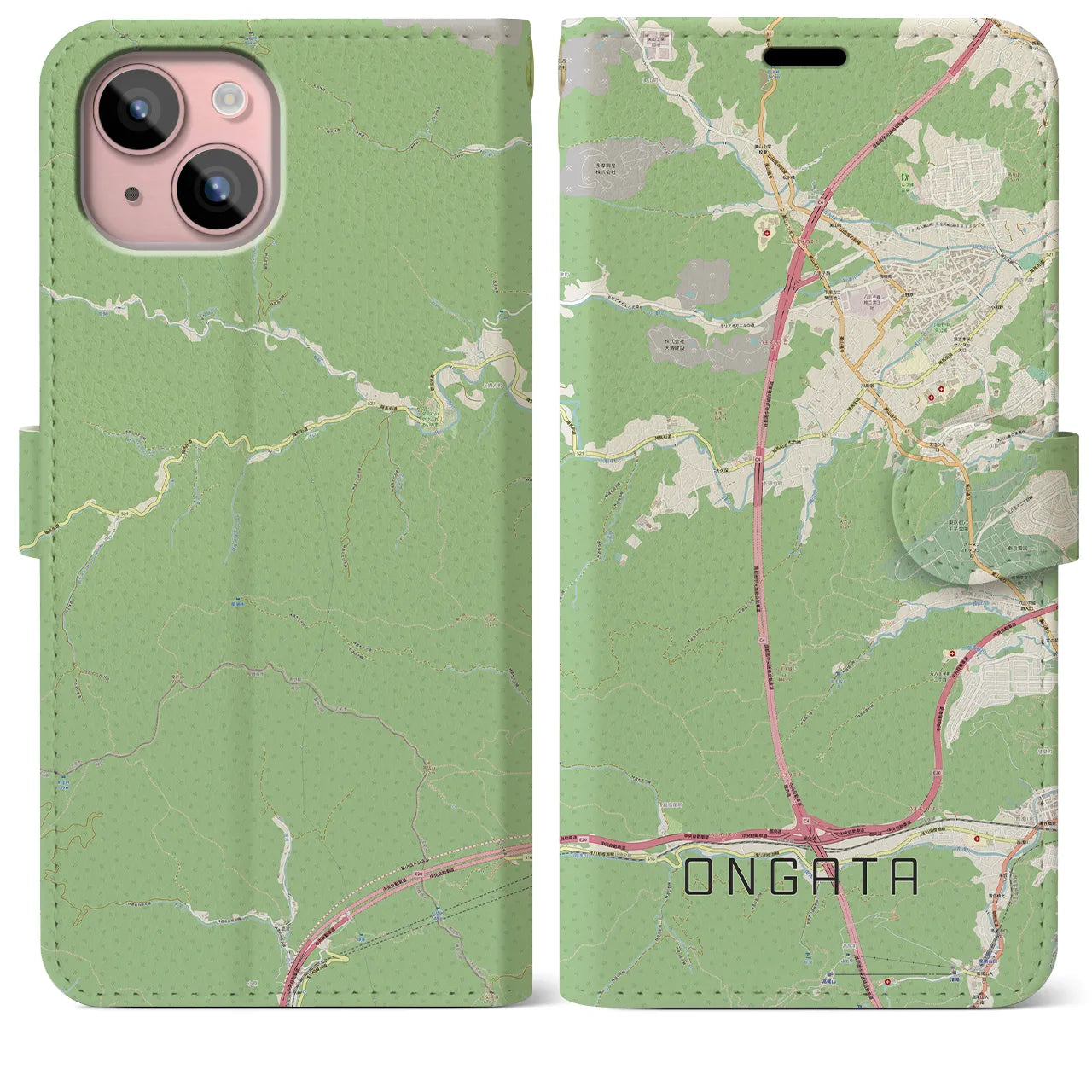 【恩方(東京都)】地図柄iPhoneケース(手帳タイプ)