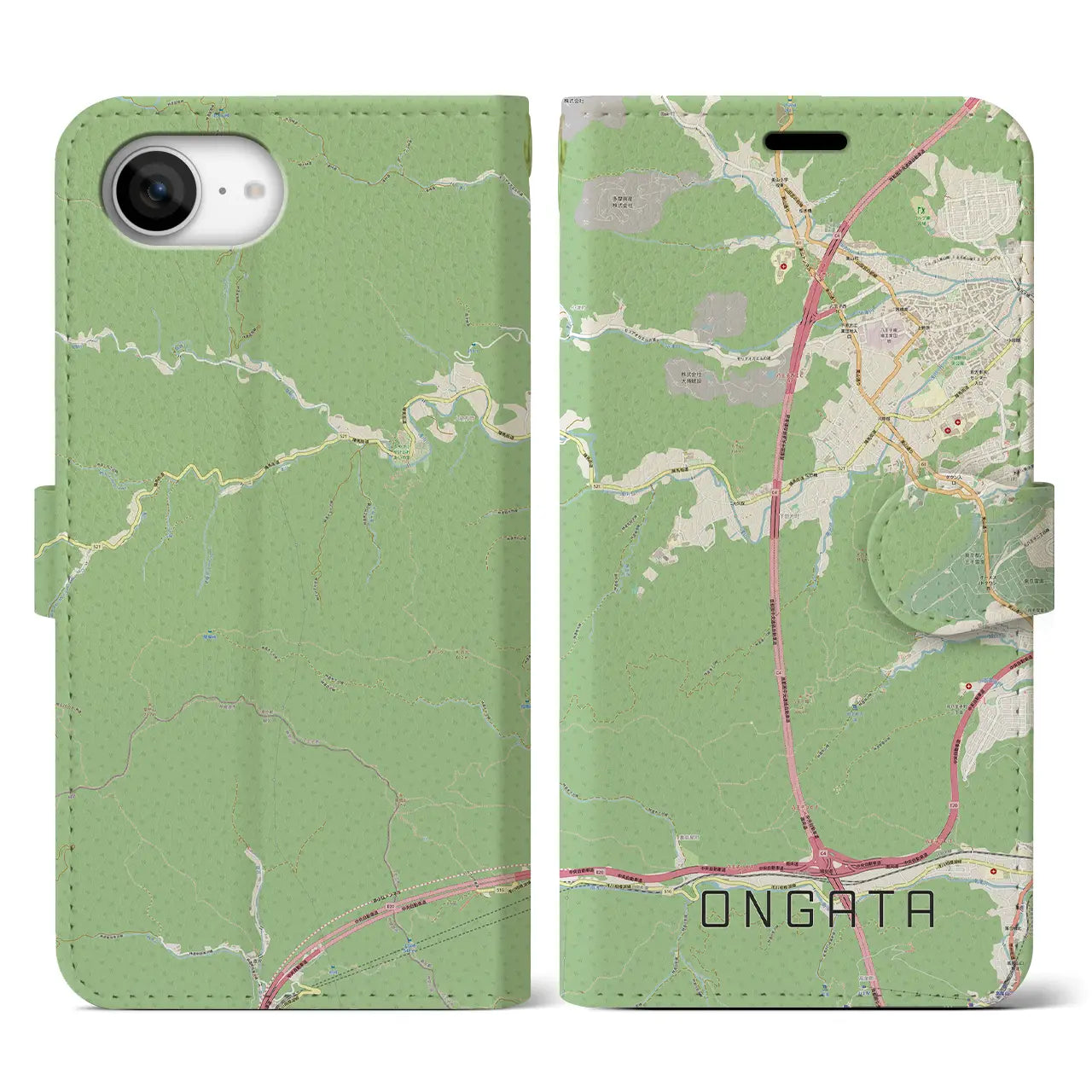 【恩方(東京都)】地図柄iPhoneケース(手帳タイプ)