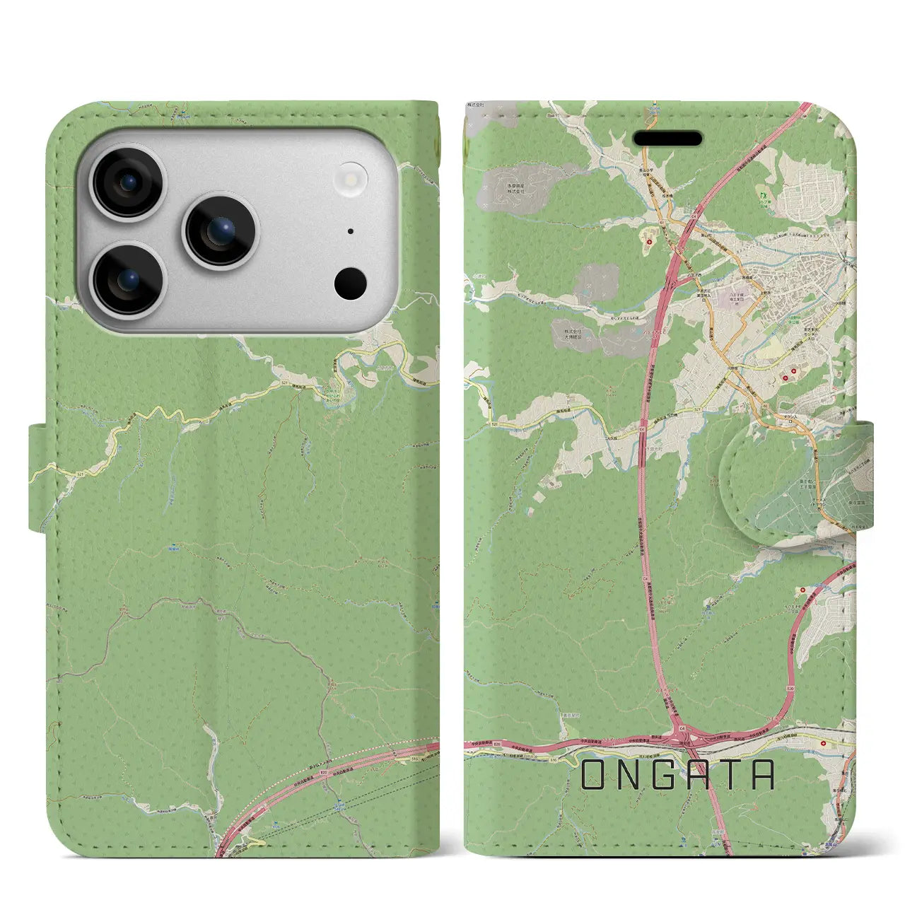 【恩方(東京都)】地図柄iPhoneケース(手帳タイプ)