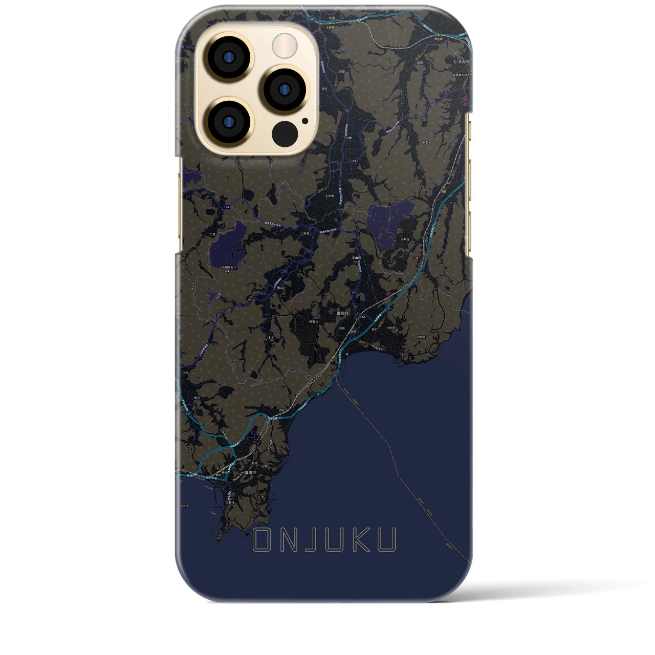 【御宿(千葉県)】地図柄iPhoneケース(バックカバータイプ)