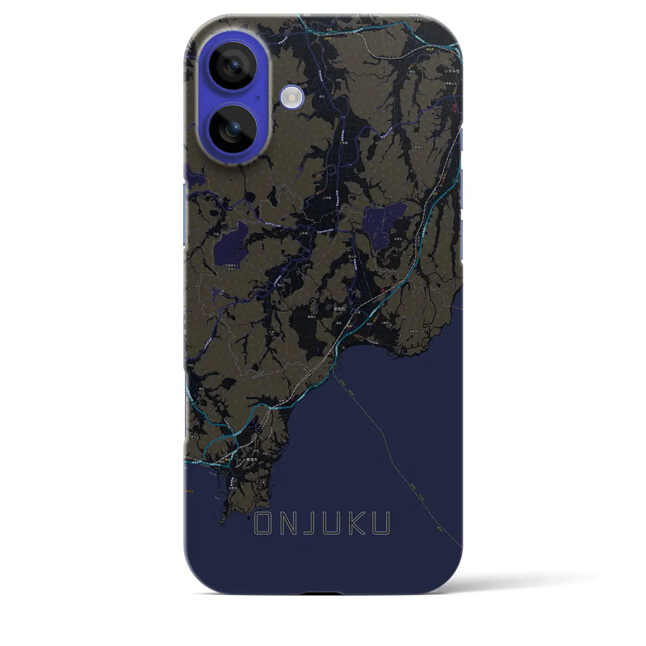 【御宿(千葉県)】地図柄iPhoneケース(バックカバータイプ)