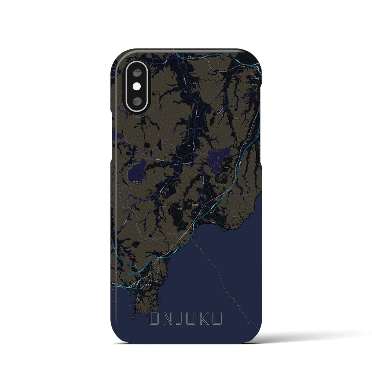 【御宿(千葉県)】地図柄iPhoneケース(バックカバータイプ)