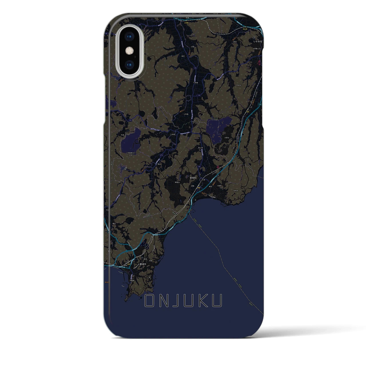 【御宿(千葉県)】地図柄iPhoneケース(バックカバータイプ)