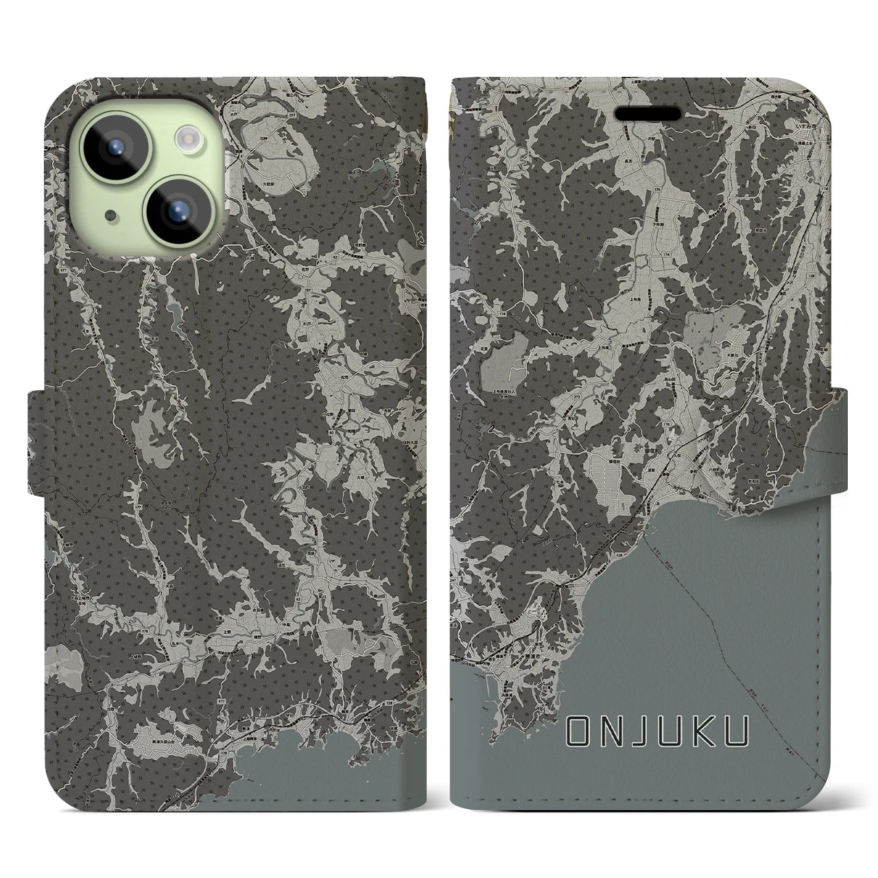 【御宿(千葉県)】地図柄iPhoneケース(手帳タイプ)